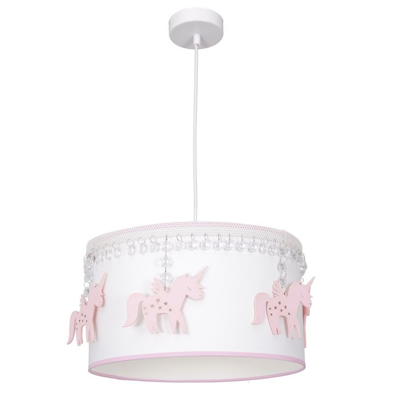 Lampa wisząca MiLAGRO UNI 1xE27 Różowa Jednorożec 1 szt.