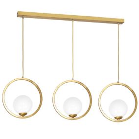 Lampa wisząca Milagro  Vienna 3xE14 Złota Elegancja Wysokiej Jakości Metal Szkło 1 szt.