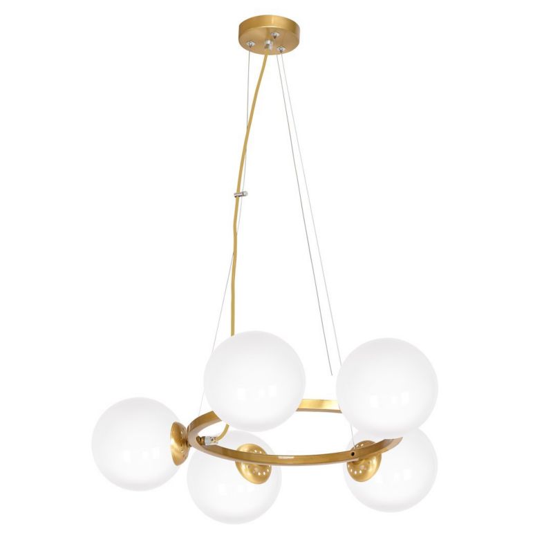 Lampa wisząca Milagro  Vienna 5xE14 Złoty Kolor Metal Szkło 1 szt.