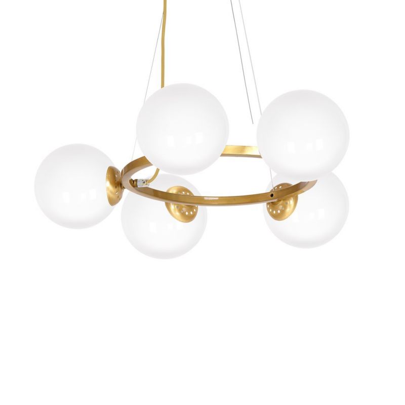 Lampa wisząca Milagro  Vienna 5xE14 Złoty Kolor Metal Szkło 1 szt.