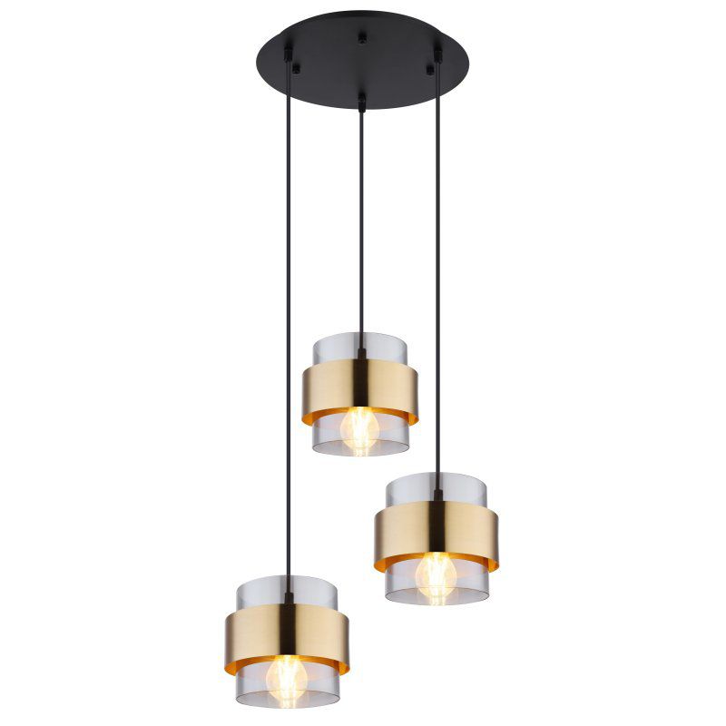 Lampa wisząca MILLEY 15560-3H czarny mat/mosiądz Globo Lighting 1 szt.
