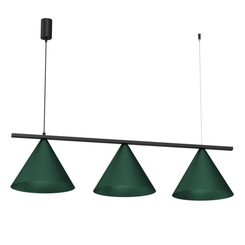 Lampa wisząca minimalistyczna butelkowa zielona stożki na sticku 3xGX53 9W CAPITAL Milagro 1 szt.