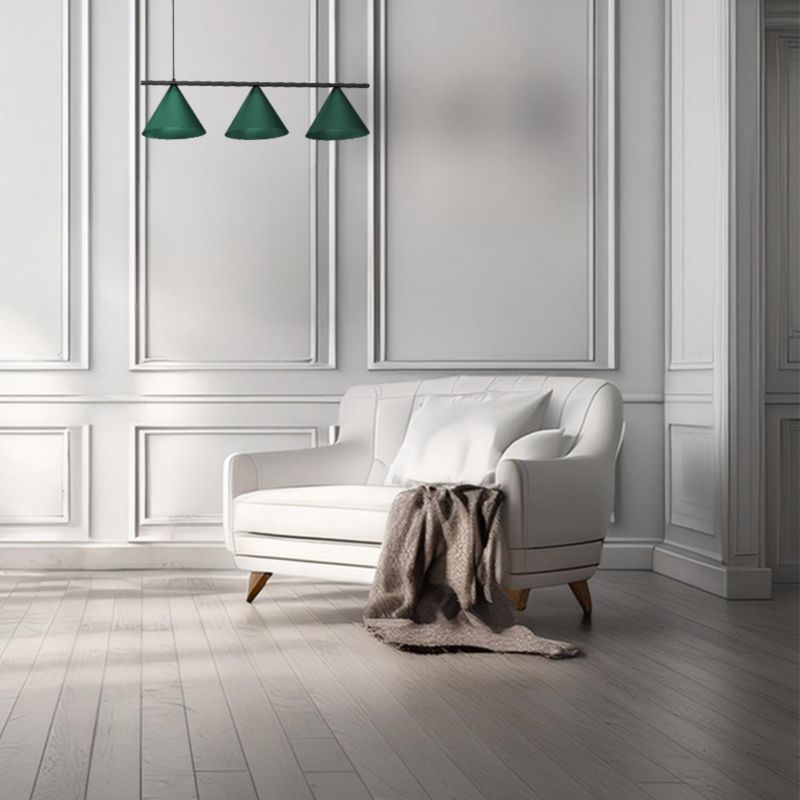Lampa wisząca minimalistyczna butelkowa zielona stożki na sticku 3xGX53 9W CAPITAL Milagro 1 szt.