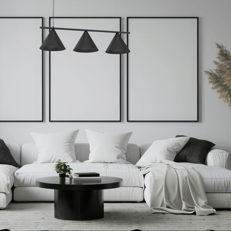 Lampa wisząca minimalistyczna czarna stożki na sticku 3xGX53 9W CAPITAL Milagro 1 szt.