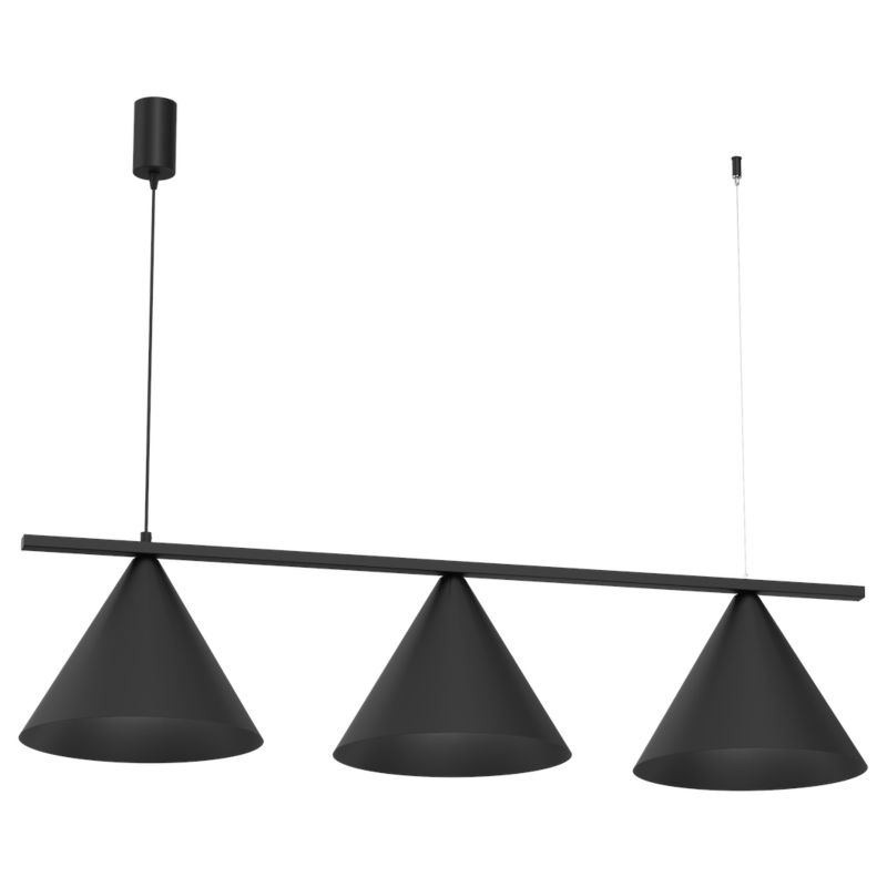Lampa wisząca minimalistyczna czarna stożki na sticku 3xGX53 9W CAPITAL Milagro 1 szt.