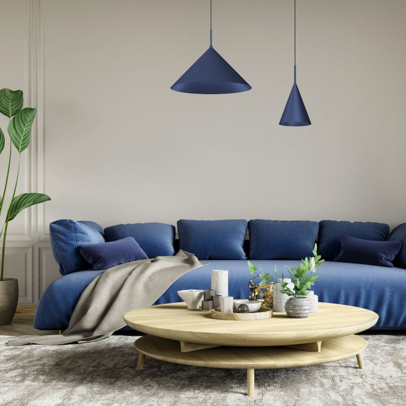 Lampa wisząca minimalistyczna niebieska stożek fi46cm 1xGX53 9W CAPITAL Milagro 1 szt.
