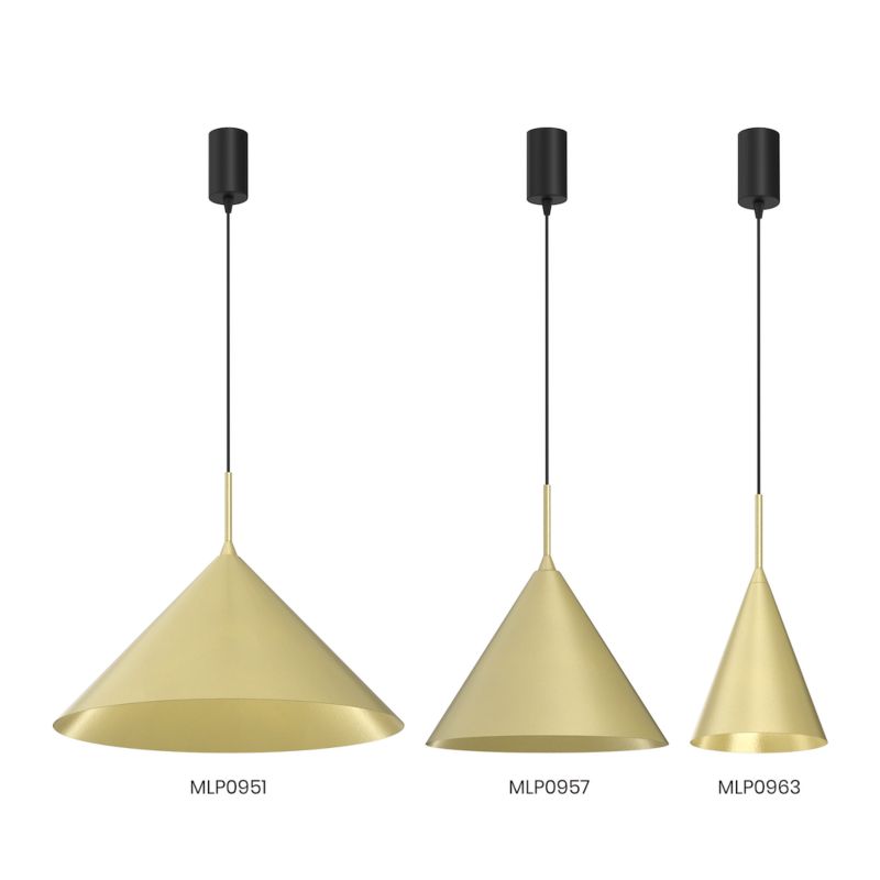 Lampa wisząca minimalistyczna złoto-czarna stożek fi32cm 1xGX53 9W CAPITAL Milagro 1 szt.