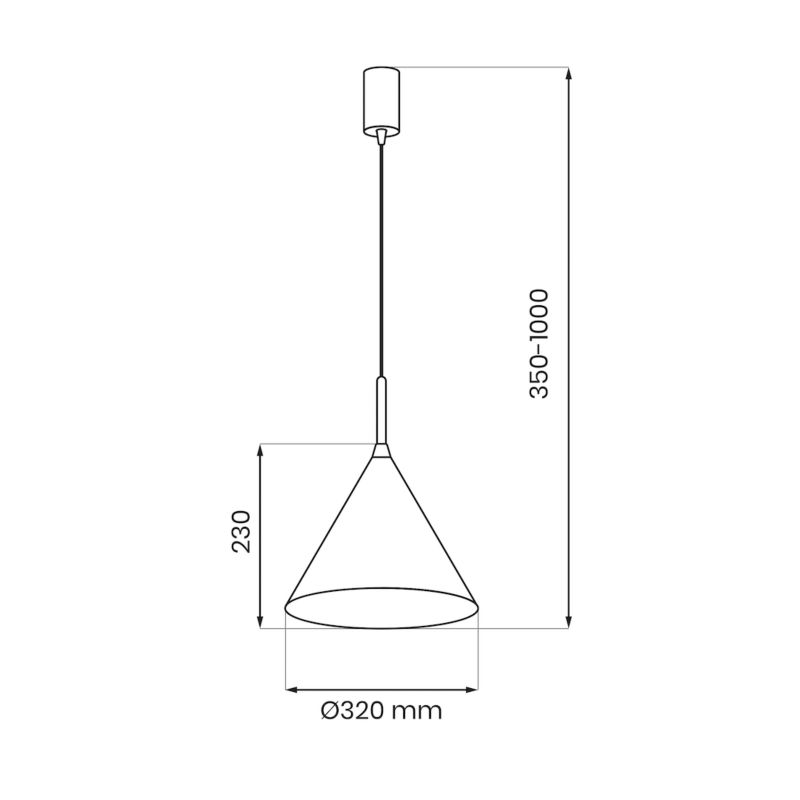 Lampa wisząca minimalistyczna złoto-czarna stożek fi32cm 1xGX53 9W CAPITAL Milagro 1 szt.