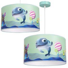 Lampa wisząca MiniMini Delfinka Finka mięta 1xE27 1 szt.