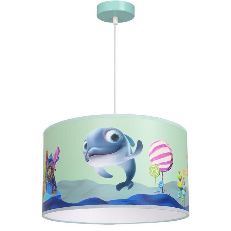 Lampa wisząca MiniMini Delfinka Finka mięta 1xE27 1 szt.