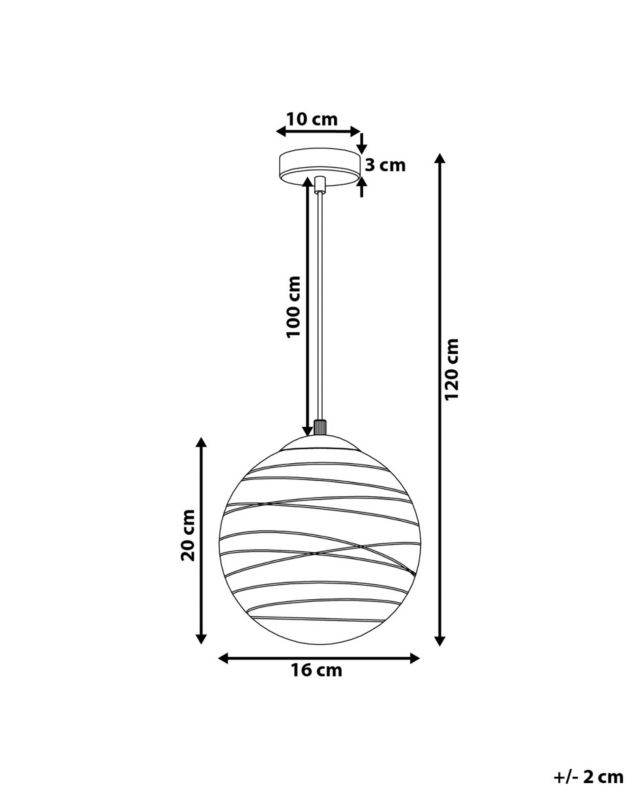 Lampa wisząca Mirna Szkło Złoty 1 szt.