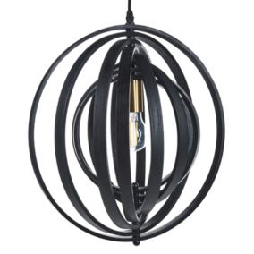 Lampa wisząca Murrell Drewno Czarny 1 szt.