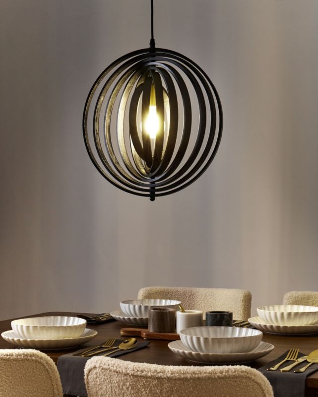 Lampa wisząca Murrell Drewno Czarny 1 szt.