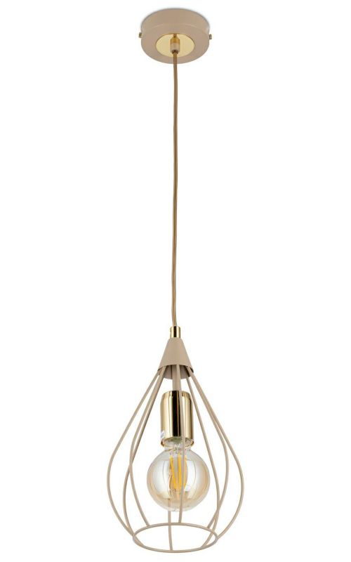 Lampa wisząca Noa HowHomely beżowa 1xE27 17 cm 1 szt.