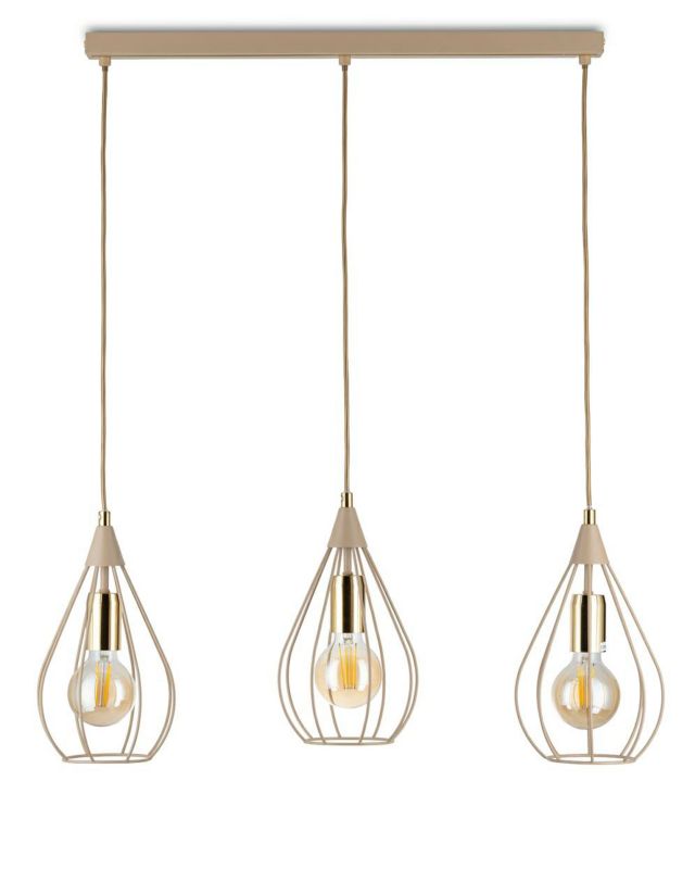 Lampa wisząca Noa HowHomely Beżowa 3xE27 75 cm 1 szt.