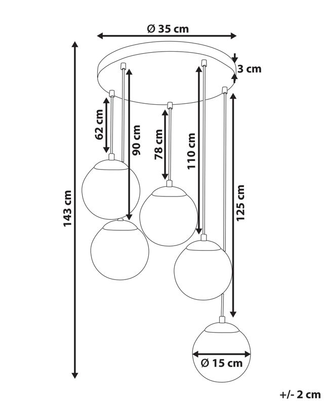 Lampa wisząca Noel Szkło Złoty 1 szt.