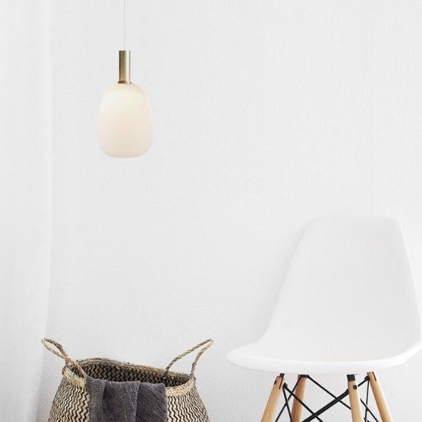 Lampa wisząca Nordlux Alton biała-złota IP20 43cm E27 60W metal-szkło 1 szt.