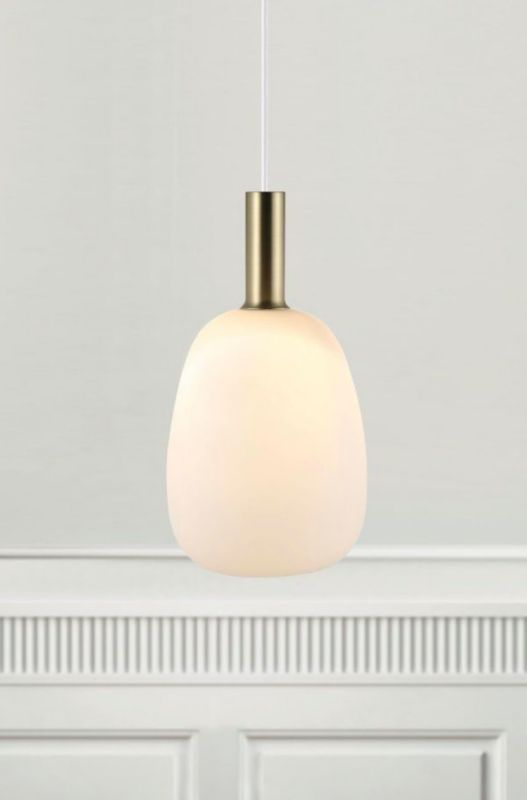 Lampa wisząca Nordlux Alton biała-złota IP20 43cm E27 60W metal-szkło 1 szt.