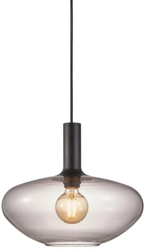 Lampa wisząca Nordlux Alton czarna, przydymiona, E27, IP20, 60W, brak żarówki, 1 szt.