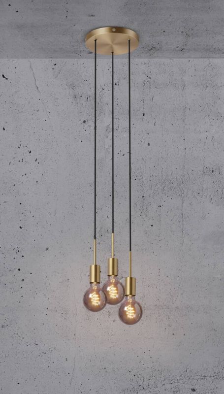 Lampa wisząca Nordlux Paco 3x40W E27 Mosiądz IP20, bez źródeł światła, 1 szt.