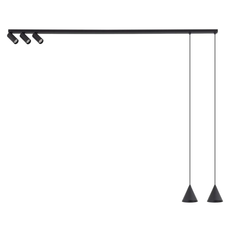 Lampa wisząca nowoczesna czarna reflektorki na listwie 5xGU10 10W FOURTY Nowodvorski 1 szt.