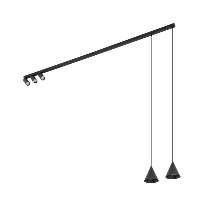 Lampa wisząca nowoczesna czarna reflektorki na listwie 5xGU10 10W FOURTY Nowodvorski 1 szt.