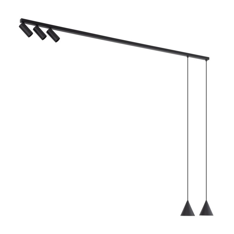 Lampa wisząca nowoczesna czarna reflektorki na listwie 5xGU10 10W FOURTY Nowodvorski 1 szt.