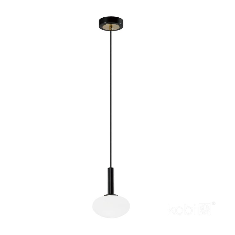 Lampa wisząca nowoczesna czarno-złota szklana elipsa 1xG9 5W ELIPSE ELEGANCE Kobi 1 szt.