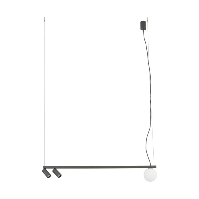 Lampa wisząca nowoczesna grafitowa reflektorki i kula 1xG9 10W + 2xGU10 10W FOURTY Nowodvorski 1 szt.