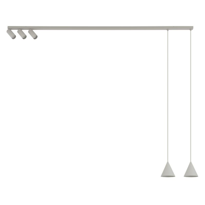 Lampa wisząca nowoczesna szara reflektorki na listwie 5xGU10 10W FOURTY Nowodvorski 1 szt.
