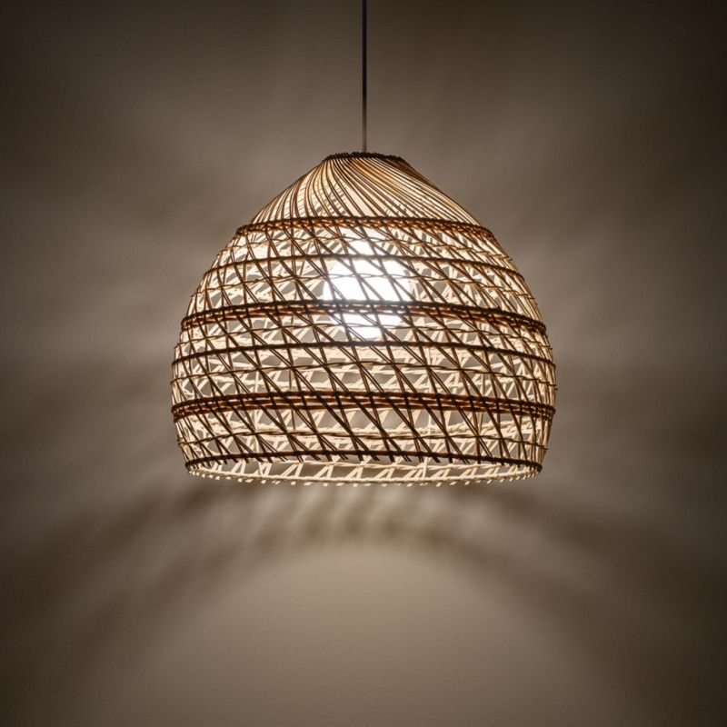 Lampa wisząca Nowodvorski Lighting Boho M 1515 naturalne drewno-biała boho 1xE27 x 25W 1 szt.