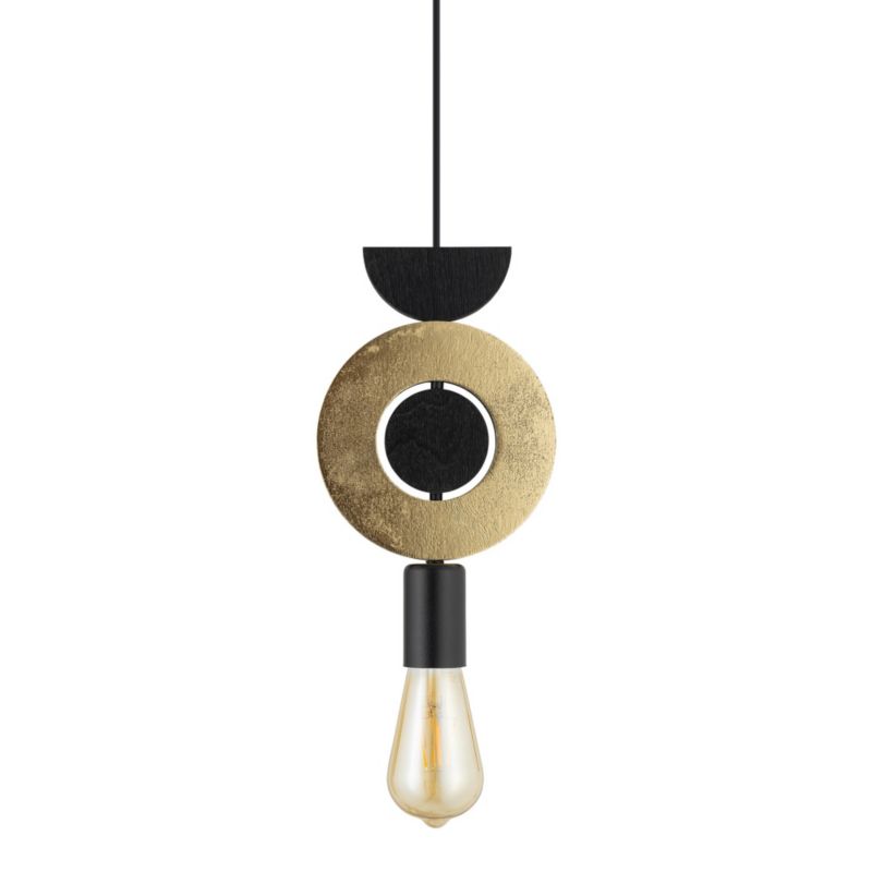 Lampa wisząca Nowodvorski Lighting Drops Wood F 1805 złoto-czarna dekoracyjna 1xE27 x 25W 1 szt.