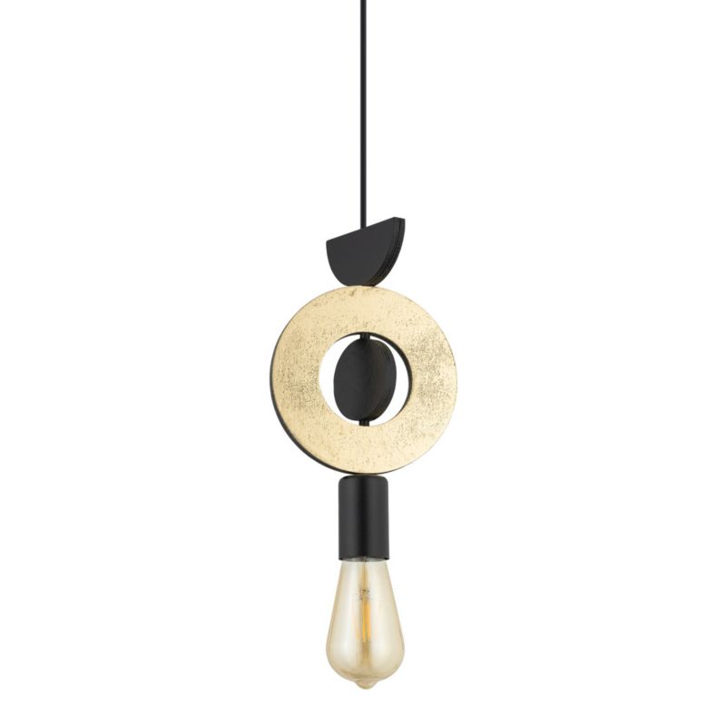 Lampa wisząca Nowodvorski Lighting Drops Wood F 1805 złoto-czarna dekoracyjna 1xE27 x 25W 1 szt.