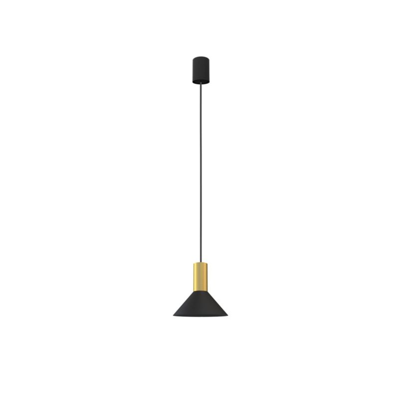 Lampa wisząca Nowodvorski Lighting Hermanos mosiądz-czarna wym: 130 x 18 x 18 cm 1xGU10 x 10W 1 szt.