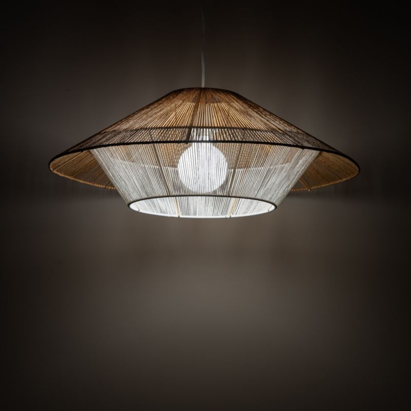 Lampa wisząca Nowodvorski Lighting Japandi M naturalne drewno-biała wym: 160 x 60 x 60 cm 1xE27 x 25W 1 szt.