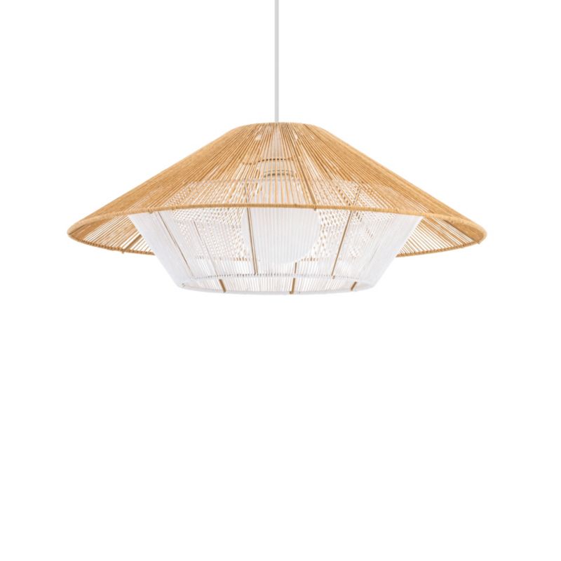 Lampa wisząca Nowodvorski Lighting Japandi M naturalne drewno-biała wym: 160 x 60 x 60 cm 1xE27 x 25W 1 szt.