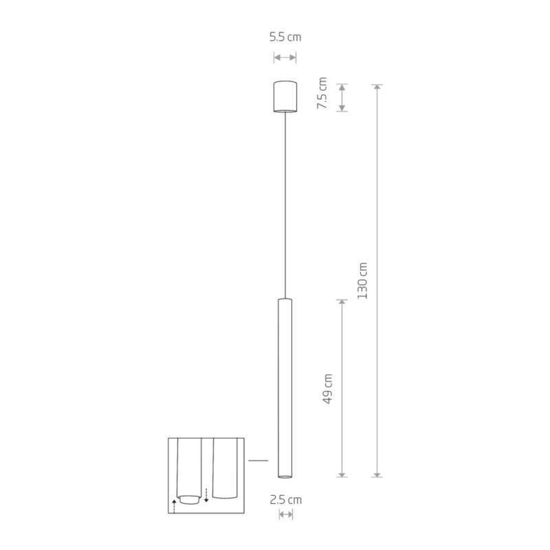Lampa wisząca Nowodvorski Lighting Laser 4524 satynowa miedź tuba 1xG9 x 10W 1 szt.
