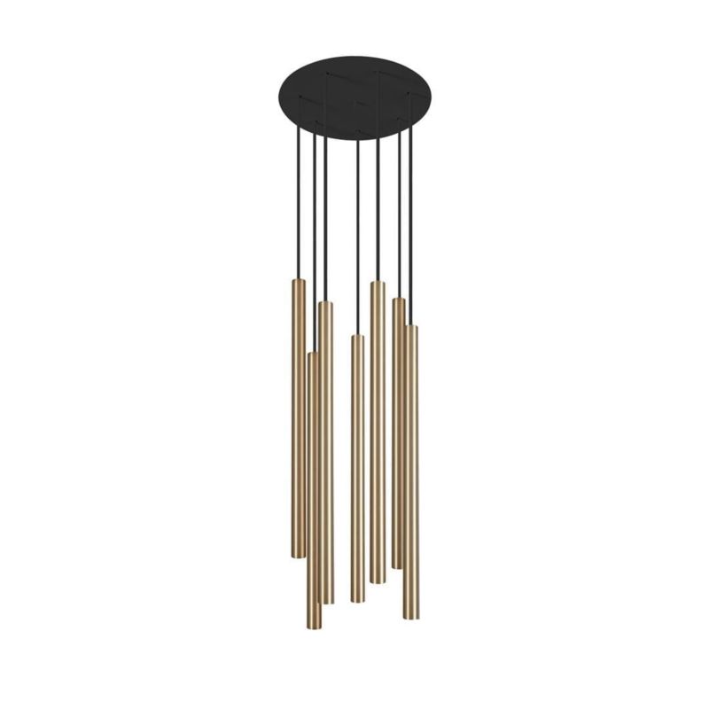 Lampa wisząca Nowodvorski Lighting Laser mosiądz-czarna wym: 130 x 30 x 30 cm 7xG9 x 10W 1 szt.