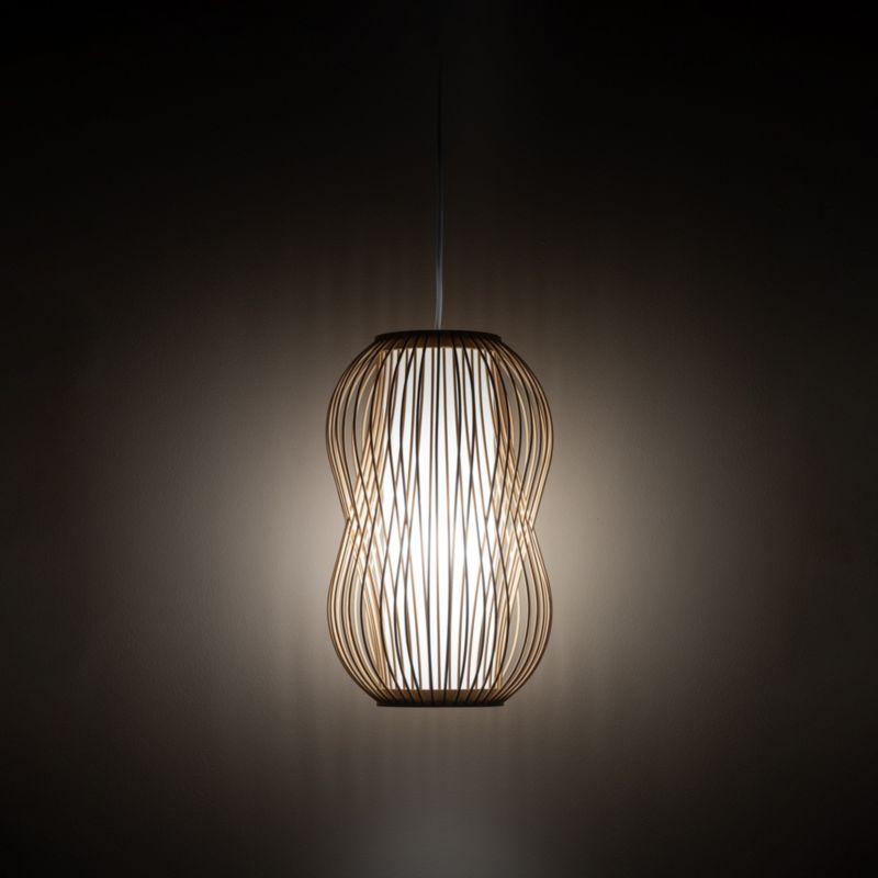 Lampa wisząca Nowodvorski Lighting Puket S naturalne drewno-biała wym: 160 x 21 x 21 cm 1xE27 x 25W 1 szt.