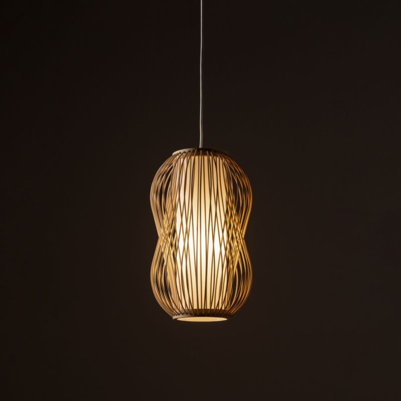 Lampa wisząca Nowodvorski Lighting Puket S naturalne drewno-biała wym: 160 x 21 x 21 cm 1xE27 x 25W 1 szt.