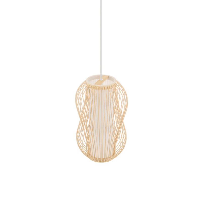 Lampa wisząca Nowodvorski Lighting Puket S naturalne drewno-biała wym: 160 x 21 x 21 cm 1xE27 x 25W 1 szt.