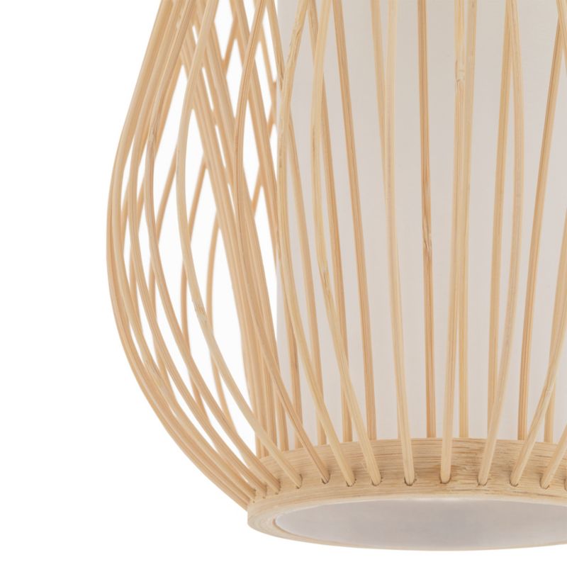 Lampa wisząca Nowodvorski Lighting Puket S naturalne drewno-biała wym: 160 x 21 x 21 cm 1xE27 x 25W 1 szt.