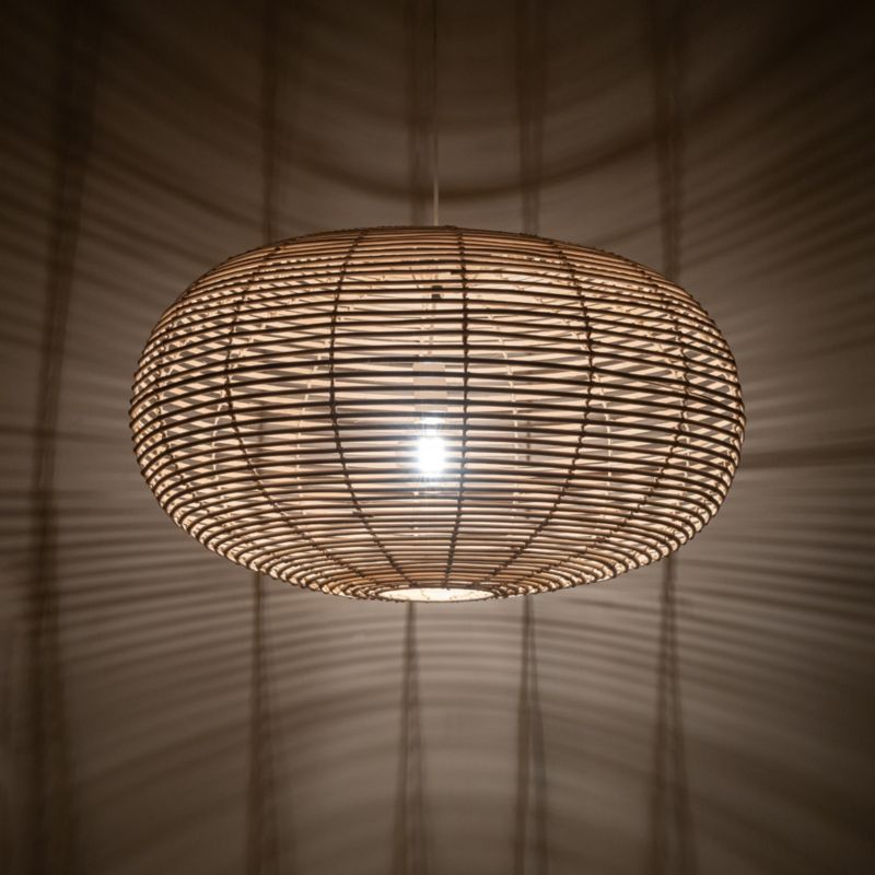 Lampa wisząca Nowodvorski Lighting Rattan L naturalne drewno-biała wym: 160 x 79 x 79 cm 1xE27 x 25W 1 szt.
