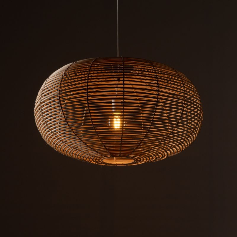 Lampa wisząca Nowodvorski Lighting Rattan L naturalne drewno-biała wym: 160 x 79 x 79 cm 1xE27 x 25W 1 szt.
