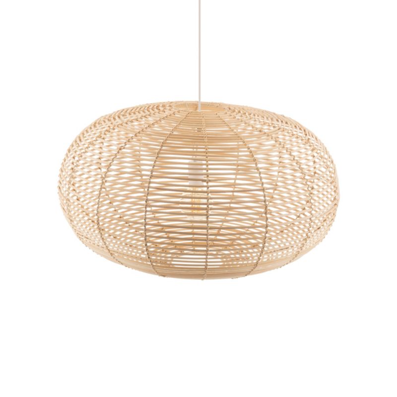 Lampa wisząca Nowodvorski Lighting Rattan L naturalne drewno-biała wym: 160 x 79 x 79 cm 1xE27 x 25W 1 szt.