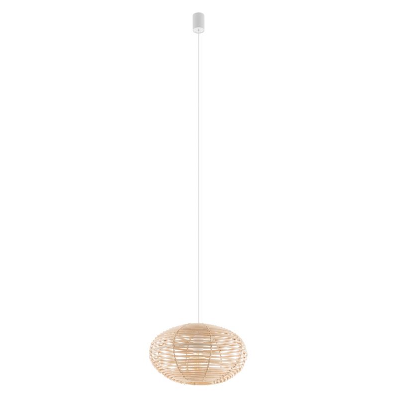 Lampa wisząca Nowodvorski Lighting Rattan S naturalne drewno-biała wym: 160 x 40 x 40 cm 1xE27 x 25W 1 szt.