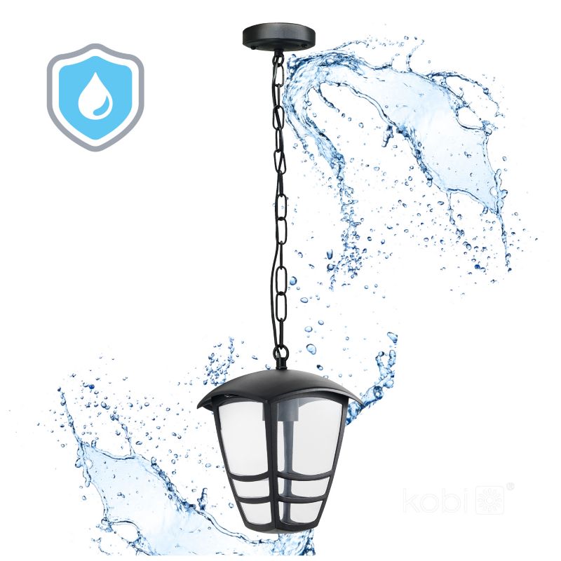 Lampa wisząca ogrodowa Tevio Kobi 1xE27 IP54 czarna 1szt.