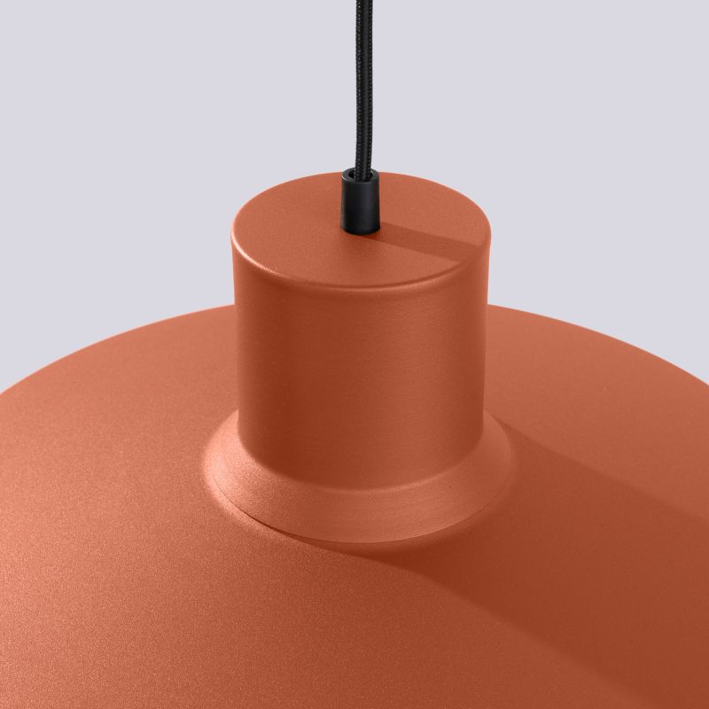 Lampa wisząca okrągły metalowy klosz Sollux Lighting BILO ochra czerwona 1xE27x15W IP20 wym:120x35x35cm - 1 szt.