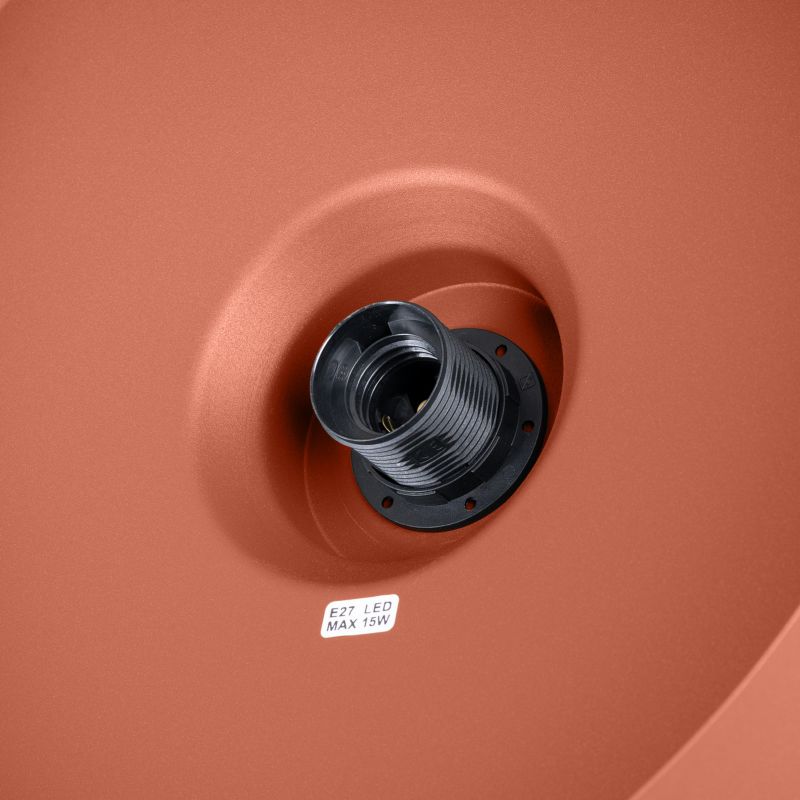 Lampa wisząca okrągły metalowy klosz Sollux Lighting BILO ochra czerwona 1xE27x15W IP20 wym:120x35x35cm - 1 szt.