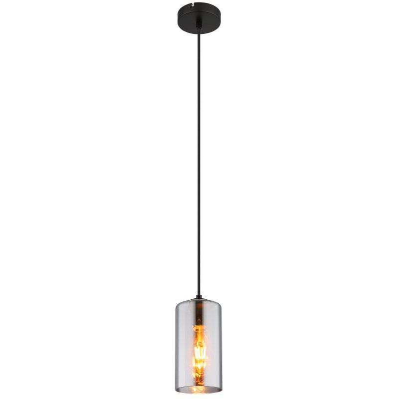 Lampa wisząca OLLY 21002H czarna mat Globo Lighting przydymiony klosz E27 IP20 1 szt.